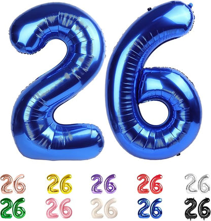 26 Balloon Numbers 40Inch for 26 Year Old Birthday Decorations, Dark Blue | by Mluchee