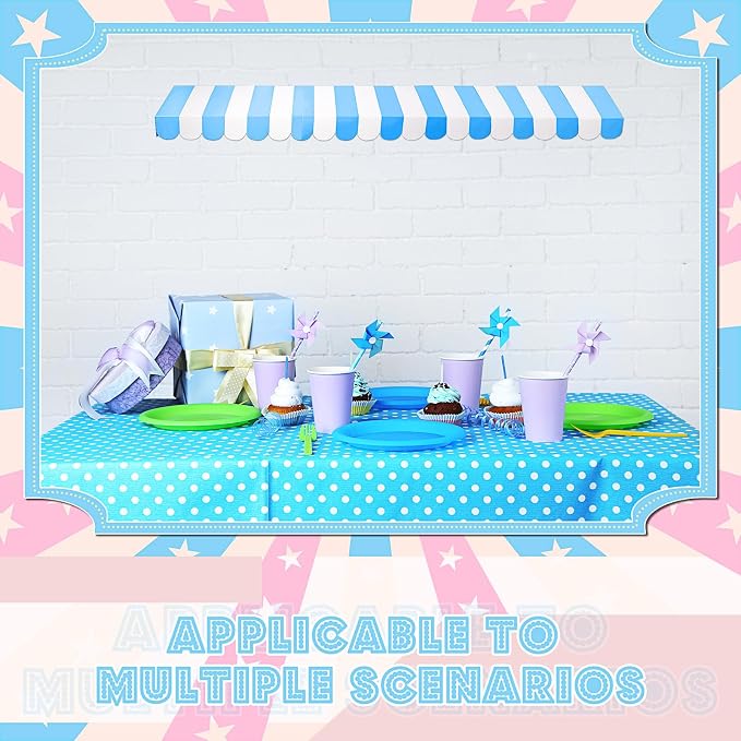 Boao 4 Pack Blue and White Awning Decoration 3D Stripe Cardboard Awning - Image 5