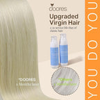 DOORES Hair Extensions Clip in Human Hair, Ash Blonde Highlighted Platinum Blonde 135g 7pcs 16 Inch, Thick Clip in Extensions Remy Natural Straight Weft for Girl