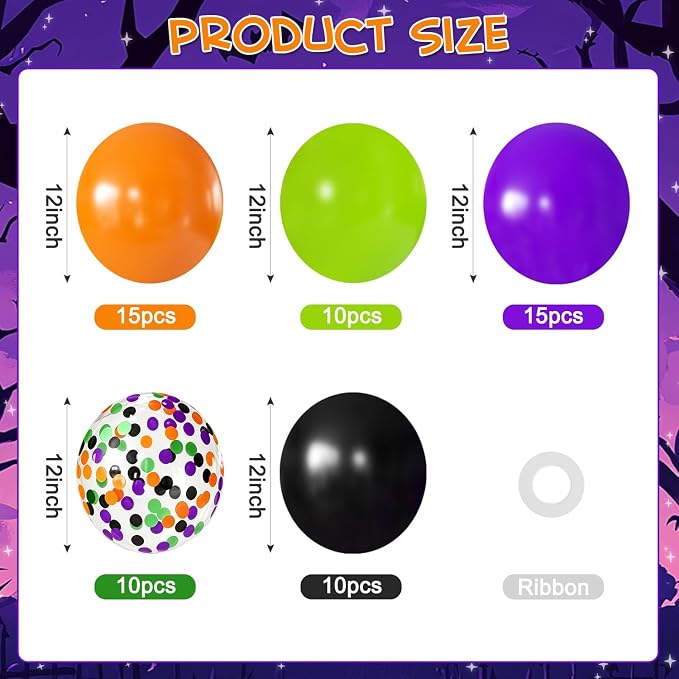 Orange Purple Green Black Balloons - Image 2