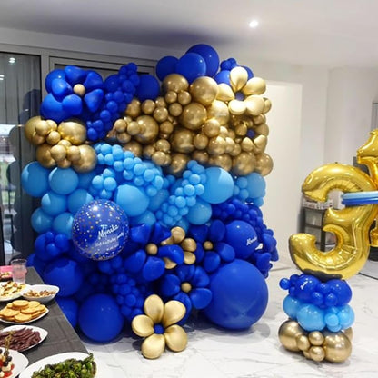 Awenztech 122pcs Royal Blue Latex Balloons in 18 12 10 5 inches | Graduation - Image 6