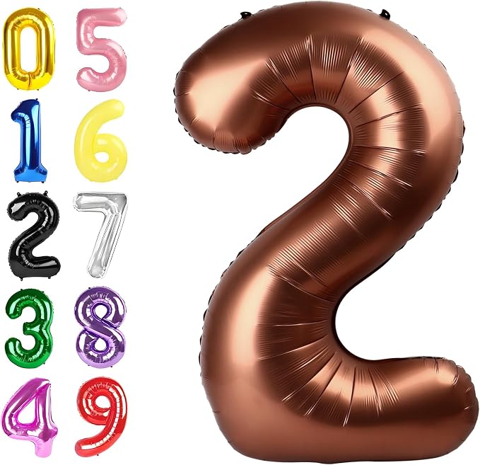 Number 1 Balloons 40 Inch Coffee Brown Balloon by Argthjy