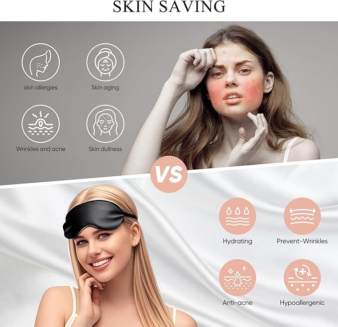 100% Mulberry Silk Pillowcase 22 Momme (SGS Certified) with Free Silk Eye Mask - Luxury Gift-Ready Folded Packaging, Cooling Pillow Cover for Hair & Skin Care (Champagne, Standard (1 Pack))