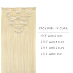 WENNALIFE Clip in Hair Extensions Real Human Hair, 14 Inch 120g 7pcs Human Hair Extensions Clip In Human Hair, Bleach Blonde Hair Extensions Clip In Real Hair Coloured Remy Human Hair Extensions