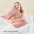 BEDELITE Satin Pillowcase with Zipper 2 Pack, Rose Pink Pillow Cases Standard Size, Super Soft and Cooling Similar to Silk Pillow Cases, Gift for Women Men(20x26 Inches)