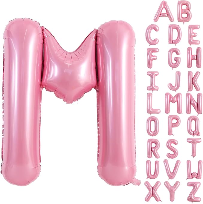 TONIFUL 40 Inch Large Pink Letter M Balloons Giant Foil Mylar Alphabet Balloon by TONIFUL