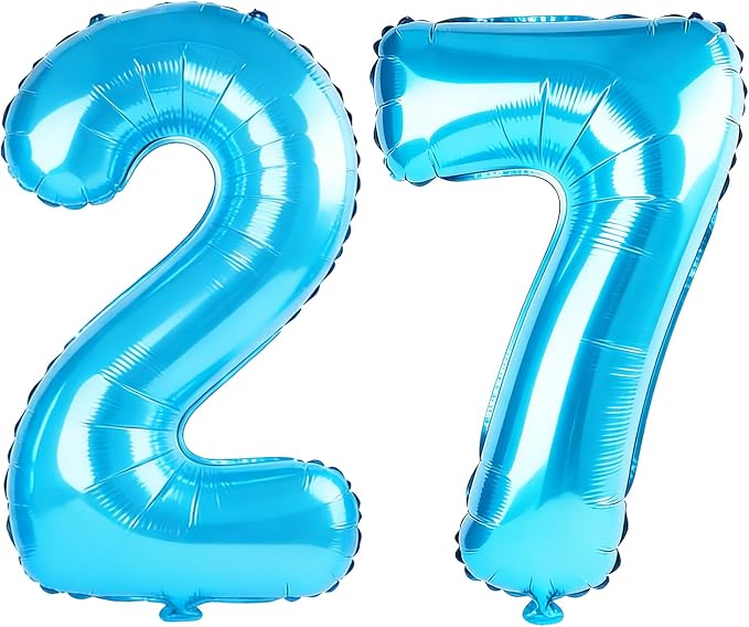 40 Inch Number 27 Balloons for 27th Birthday Party Decorations, 0-100 Jewelry by FOBELEC