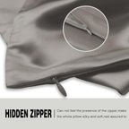 Silk Body Pillowcase Mulberry Silk Pillow Cases with Zipper Soft Breathable Smooth Cooling 20x54 inches Pillowcase for Sleep (Gray,20"X 54",1Pcs)