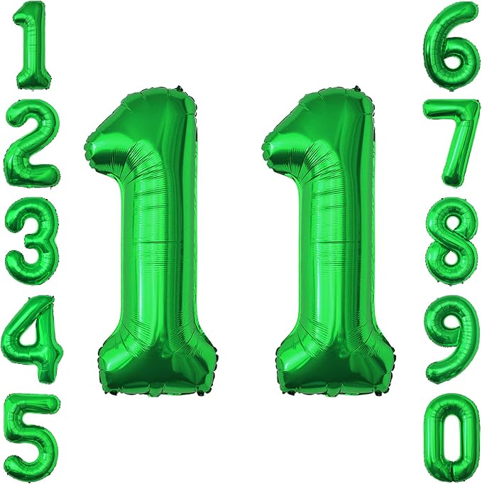 Green Number 11 Balloon 40 Inch, Shiny Foil Duo of Your Special Celebration | by Unknown