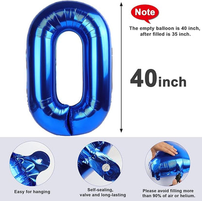 Large Number 0 Balloons Dark Blue Birthday Party Decorations - Image 5