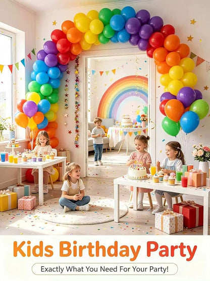 Rainbow Balloons 12 Inch 60 Pcs Assorted Color Latex Balloons - Image 9