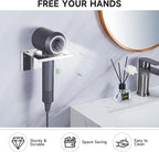 Hair Dryer Holder Wall Mounted, Hair Tool Organizer for Blow Dryer Holder Stainless Steel, Bathroom Hairdryer Holder, Adhesive Hair Dryer Organizer Storage Hanger for Vanity Barber Shops