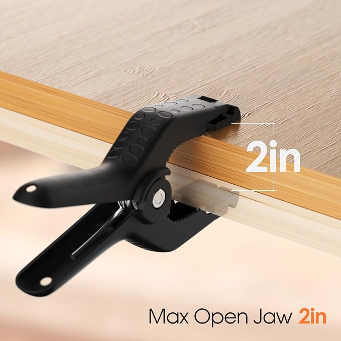 Spring Clamps Heavy Duty, 4.5in Backdrop Clips, 8 Pack- Black | Strong Spring - Image 3