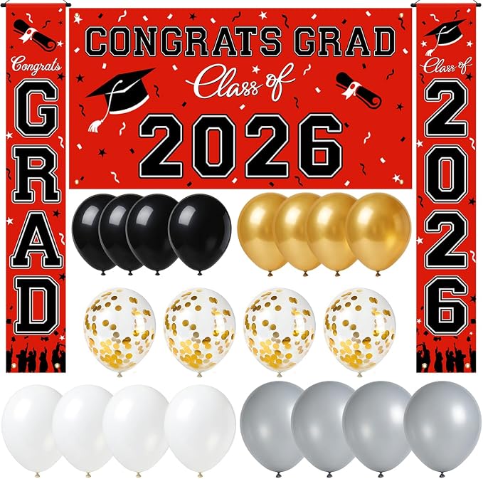WOHOHOHO 23Pcs Graduation Decorations 2026 Set, Class of 2026 Backdrop by Unknown