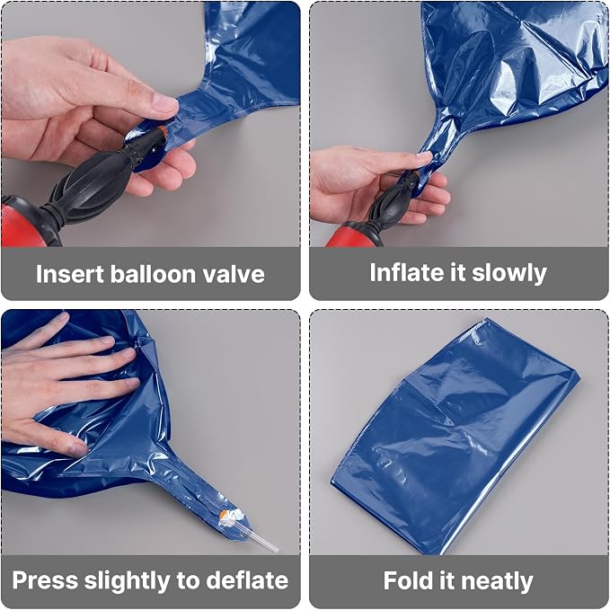 PartyWoo Navy Blue Large Round Giant 4D Jumbo Foil Balloons 6pcs 22 Inch | 22 - Image 5