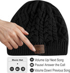 Wireless Music Hat Beanie for Men Women Wireless Headset Headphones Audio Boys Girls Winter Cap with Speaker Mic Hands Free Outdoor Sport Stereo Earphone Earpieces Warm Black