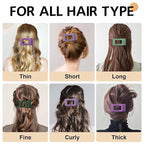8 Pack French Flat Hair Clips for Women – Large Matte No-Slip Claw Barrettes for Thick & Thin Hair, Strong Hold Styling Accessories (Green and Purple)