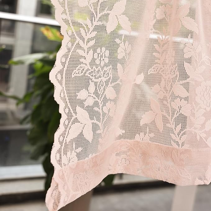 FINECITY Blush Lace Valance Curtain - Image 5