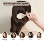 RHOS Mini Hair Brush for Women,Men and Kids, Travel Size Hair Brush for Purse & Pocket, Small Cushion Paddle Brush with Soft Bristles(1 Pack-Beige Gradient)