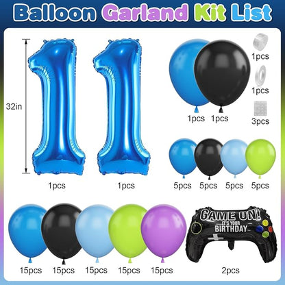11th Birthday Video Game Balloons Arch, 11th Game Party Balloons Garland Kit - Image 2