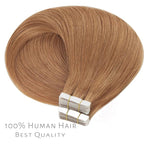 Lacer Tape in Human Hair Extensions Natural Balayage Seamless PU Skin Weft Tape in Hair Extensions Real Human Hair Auburn Blonde Double Side 50g 20pcs/set 18 Inch