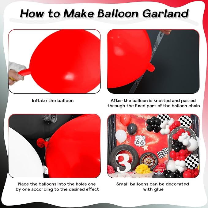 Racing Car Balloons Arch Garland Kit, Wheels Balloon - Image 9