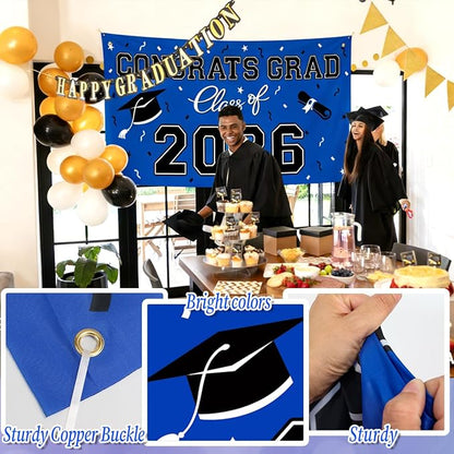 WOHOHOHO 23Pcs Graduation Decorations 2026 Set, Class of 2026 Backdrop - Image 7