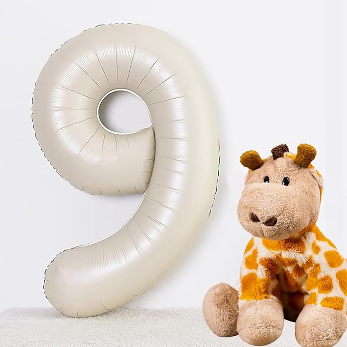 40 Inch Beige Number 9 Balloons - Image 2