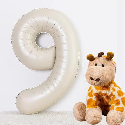 40 Inch Beige Number 9 Balloons - Image 2