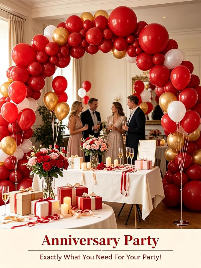 Red Balloons 125 Pcs Different Sizes 18 12 10 5 Inch Red Balloon Arch Kit - Image 9