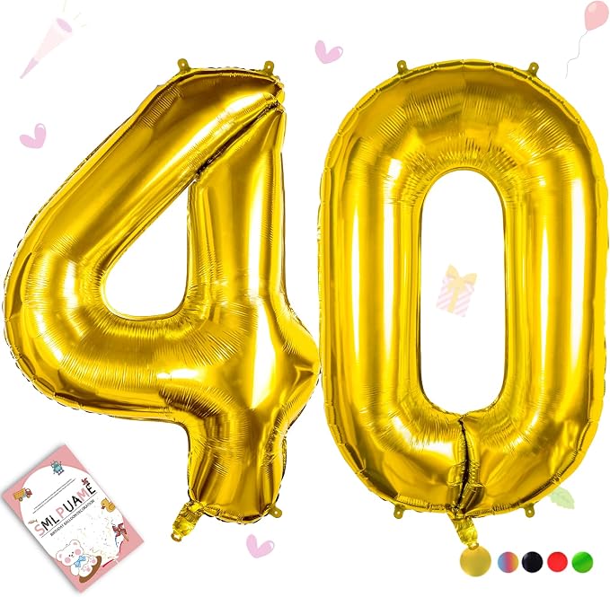 40 inch Number Balloon 0-9 Gold Large Number 40 Balloons, Digital Balloons by Smlpuame