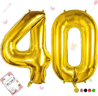40 inch Number Balloon 0-9 Gold Large Number 40 Balloons, Digital Balloons by Smlpuame