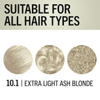Schwarzkopf Keratin Color Permanent Hair Color, 10.1 Extra Light Ash Blonde, 1 Application-Salon Inspired Permanent Hair Dye, for up to 80% Less Breakage vs Untreated Hair and up to 100% Gray Coverage