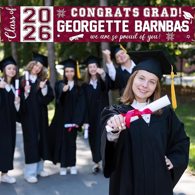 Graduation Congratulations Banner Decorations, Class of 2026 Personalized - Image 8