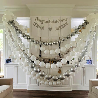 White and Silver Linking Balloons - Image 7
