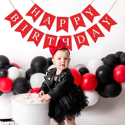 Hooqict Red Happy Birthday Banner Sign - Image 5