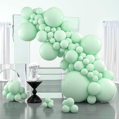 PartyWoo Light Green Balloons 127pcs Mint Pastel Peppermin Green Color | by PartyWoo