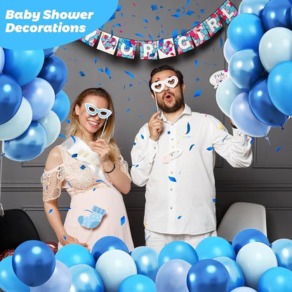 RUBFAC Blue Balloons, Light Blue Birthday Balloons 65pcs Pearl Pastel Party - Image 4