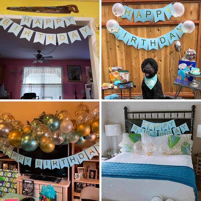Teal Happy Birthday Banner - Image 5