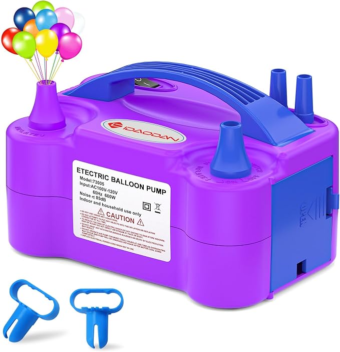 IDAODAN Electric Balloon Pump, Portable Electric Balloon Blower Machine by IDAODANBalloonArchStandDecorations