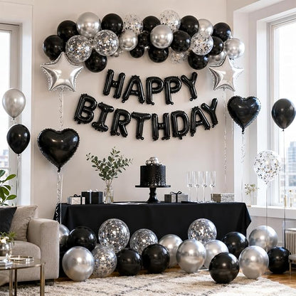 Black and Silver Birthday Decorations - Image 5