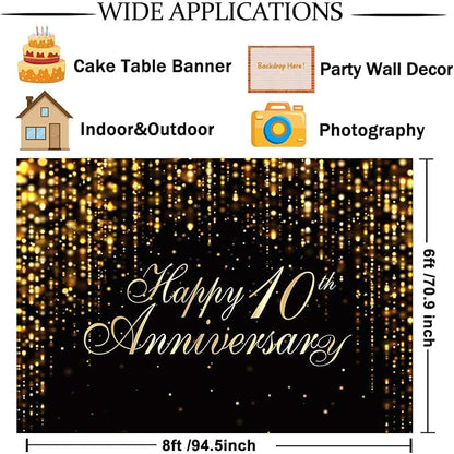 Happy 10th Anniversary Backdrop - Image 6