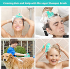 URTHEONE Hair Scalp Massager Shampoo Brush,Soft Silicone Hair Brush for Wet Dry Oily Curly Straight Thick Thin Rough Long Short Natural Men Women Kids Pets Hair Care Tools(Light Green)