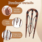 4 Pcs Hairpins Hair for Women Fine Thin Hairs, Large Styling Pins for Thin Thick Hairs, Prestige French Twist Hair Pin, Plastic French Twist Pin with 3 Inner Teeth Design for Women