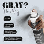 Herbishh Koloret Quick Root Touch Up Hair Color Spray Black (74.5g), Instant Gray & Black Root Cover Up, Temporary Hair Color Spray, Lightweight Non-Sticky Dye Mist, Travel Aerosol