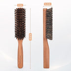 BRUSHZOO Hair Brush, Boar Bristle Hair Brush for Women Men Short Thin Fine Hair, Beech Handle Hairbrush for Styling Smoothing