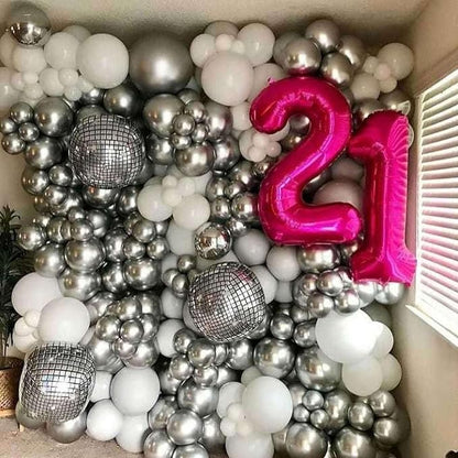 Hot Pink 25 Number Balloons, 40 Inch Giant Number 25 Balloons Foil Mylar Helium - Image 3