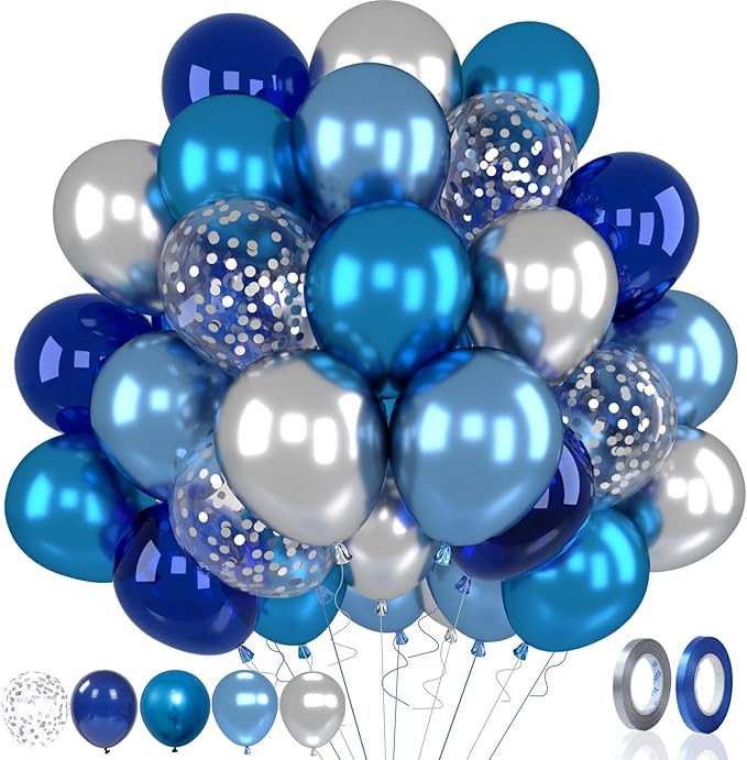 Patimate Blue Silver Balloons Set by PatimateDirect