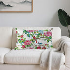 Satin Pillowcase 1 Pack-Pink Roses Flowers and Red Birds Silky Pillow Cover for Hair and Skin,Standard Size 20x26 Inch Soft Cooling Printed Pillow Cases with Hidden Zipper,Gifts for Women Men