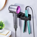 Hair Dryer Holder Wall Mounted, Hair Straightener Holder Metal, Adhesive Blow Dryer and Hair Straightener Holder, Bathroom Bedroom Hair Tool Organizer for Flat Iron,Curling Iron,Hairdryer